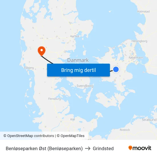Benløseparken Øst (Benløseparken) to Grindsted map
