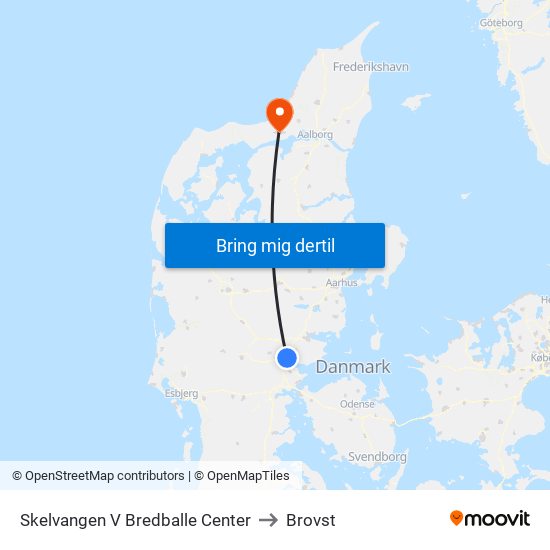 Skelvangen V Bredballe Center to Brovst map