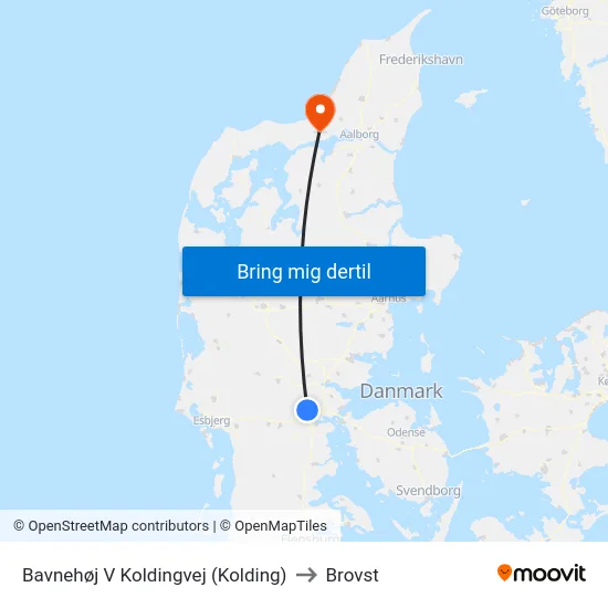 Bavnehøj V Koldingvej (Kolding) to Brovst map