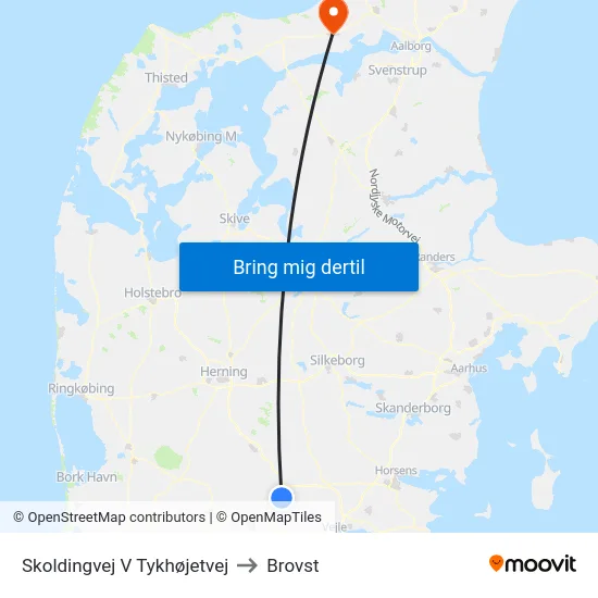 Skoldingvej V Tykhøjetvej to Brovst map