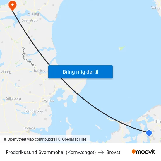 Frederikssund Svømmehal (Kornvænget) to Brovst map