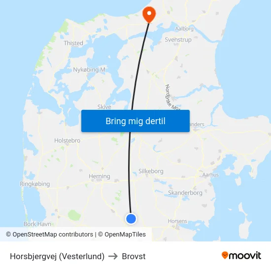 Horsbjergvej (Vesterlund) to Brovst map
