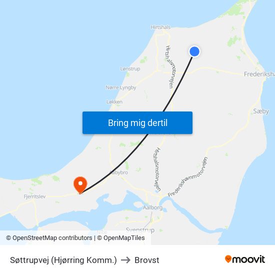 Søttrupvej (Hjørring Komm.) to Brovst map