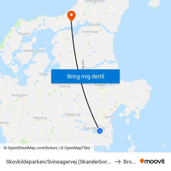 Skovkildeparken/Svinsagervej (Skanderborg Kom) to Brovst map