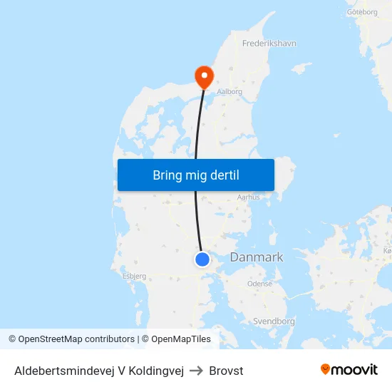 Aldebertsmindevej V Koldingvej to Brovst map