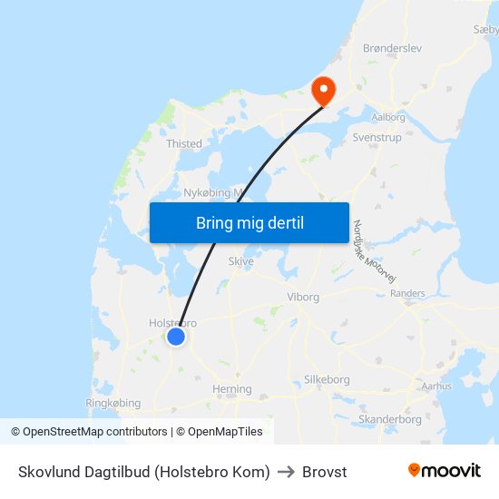 Skovlund Dagtilbud (Holstebro Kom) to Brovst map