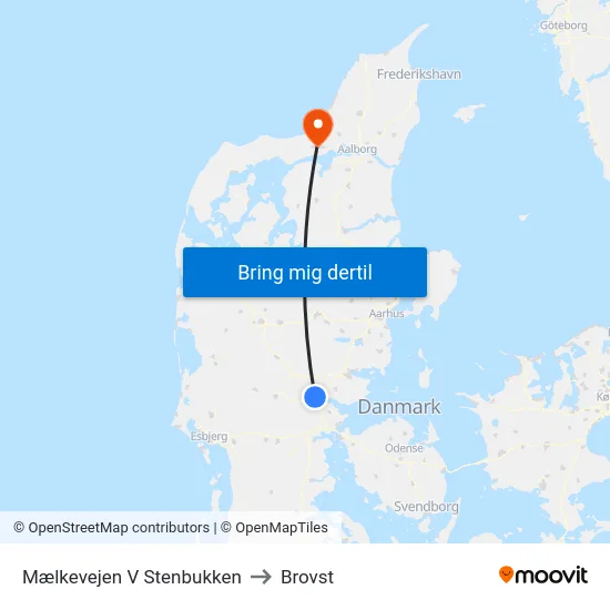 Mælkevejen V Stenbukken to Brovst map