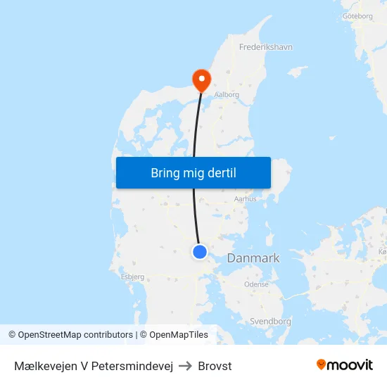 Mælkevejen V Petersmindevej to Brovst map