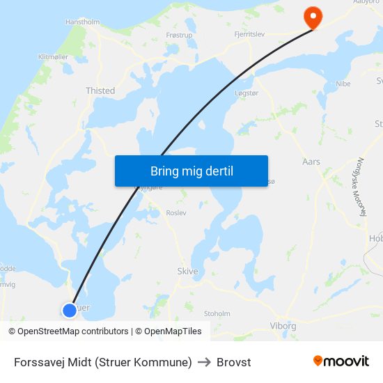 Forssavej Midt (Struer Kommune) to Brovst map