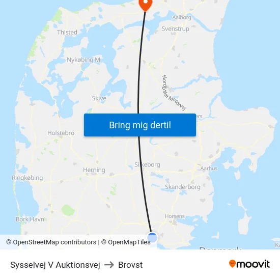 Sysselvej V Auktionsvej to Brovst map