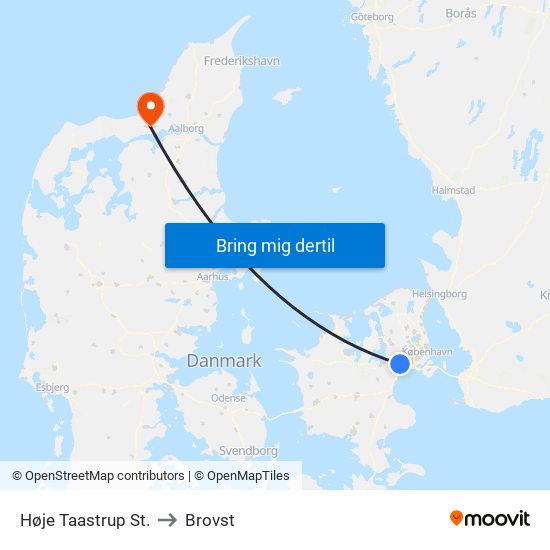 Høje Taastrup St. to Brovst map