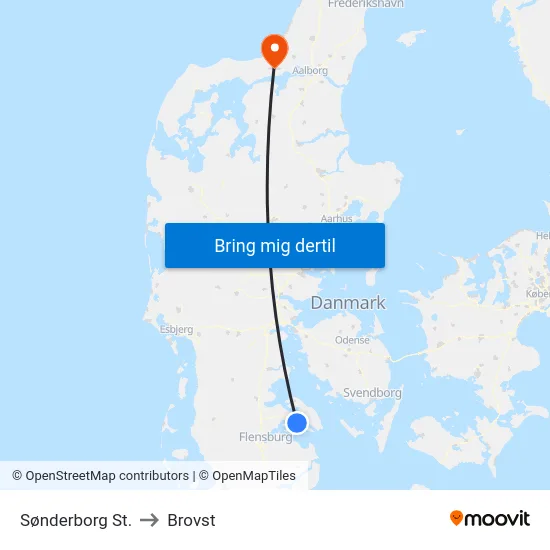 Sønderborg St. to Brovst map