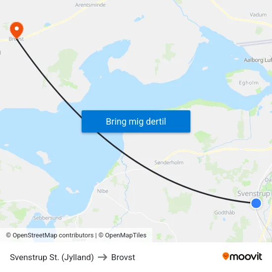 Svenstrup St. (Jylland) to Brovst map
