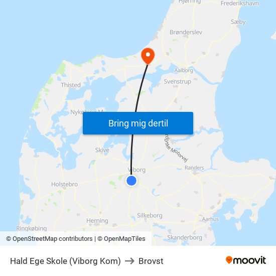 Hald Ege Skole (Viborg Kom) to Brovst map