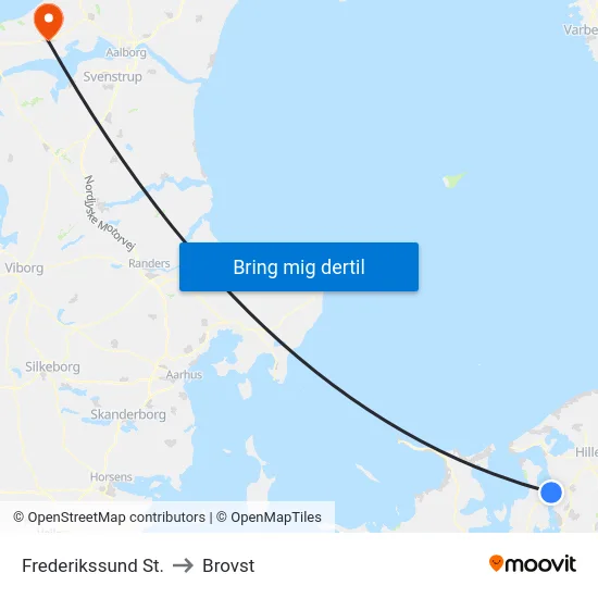 Frederikssund St. to Brovst map