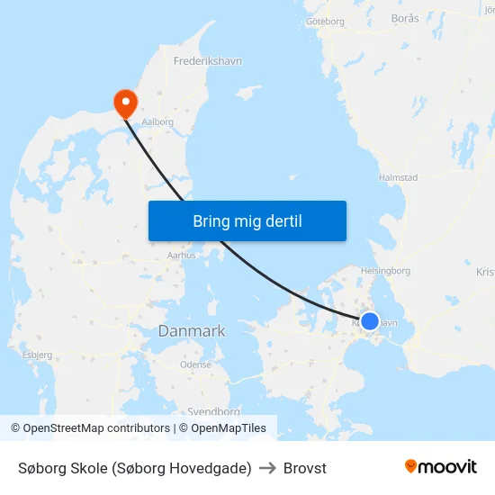 Søborg Skole (Søborg Hovedgade) to Brovst map
