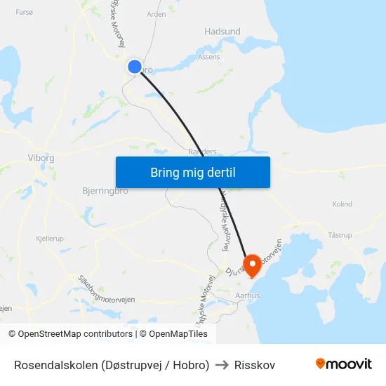 Rosendalskolen (Døstrupvej / Hobro) to Risskov map