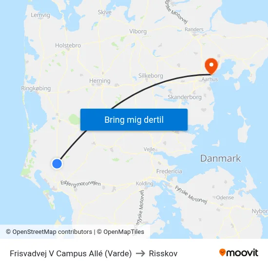 Frisvadvej V Campus Allé (Varde) to Risskov map