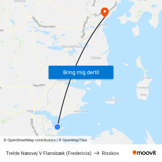 Trelde Næsvej V Flansbæk (Fredericia) to Risskov map