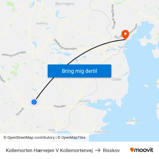 Kollemorten Hærvejen V Kollemortenvej to Risskov map