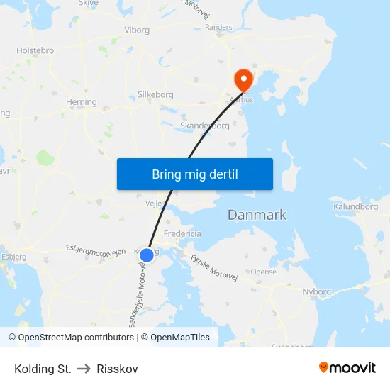 Kolding St. to Risskov map