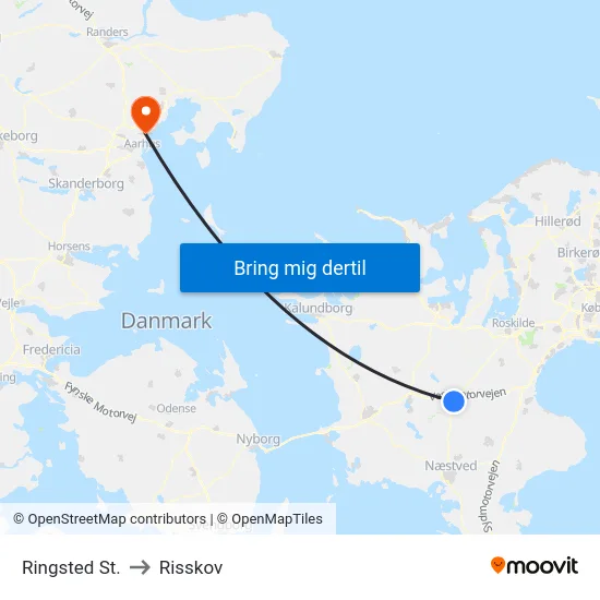 Ringsted St. to Risskov map