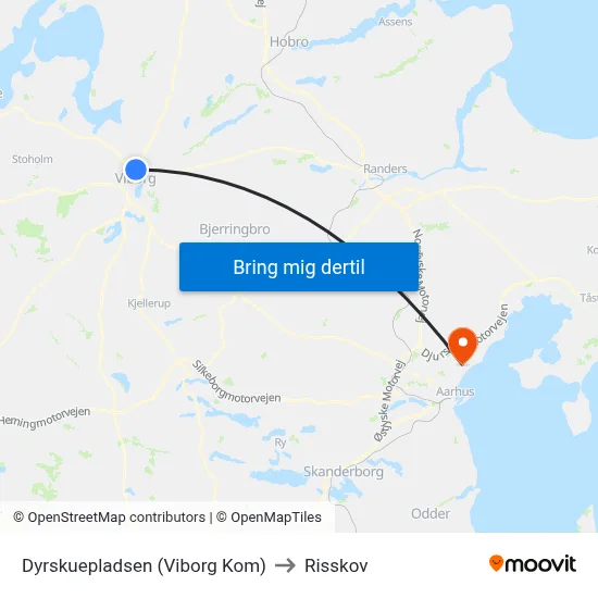 Dyrskuepladsen (Viborg Kom) to Risskov map