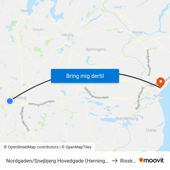 Nordgaden/Snejbjerg Hovedgade (Herning Kom) to Risskov map
