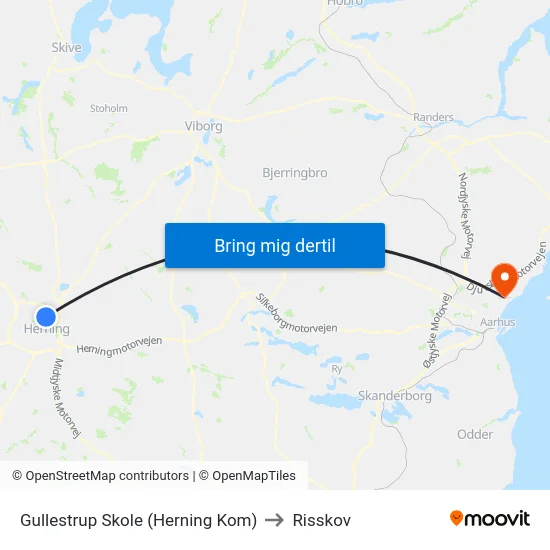 Gullestrup Skole (Herning Kom) to Risskov map