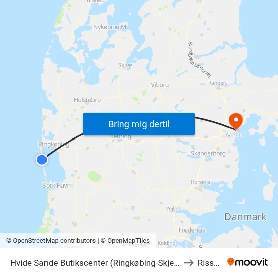 Hvide Sande Butikscenter (Ringkøbing-Skjern Kom) to Risskov map