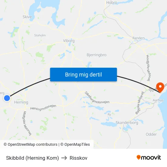 Skibbild (Herning Kom) to Risskov map
