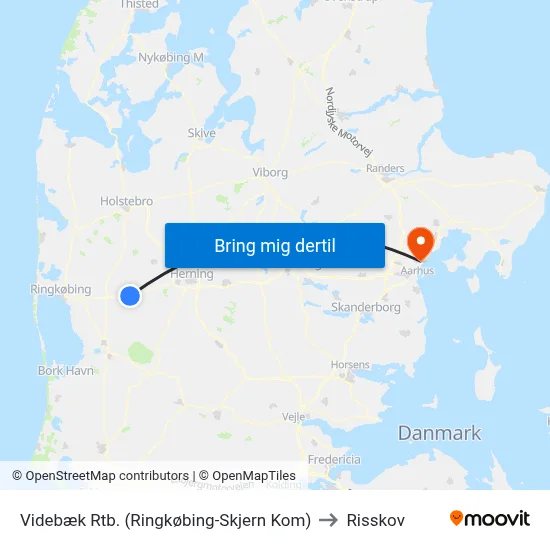 Videbæk Rtb. (Ringkøbing-Skjern Kom) to Risskov map