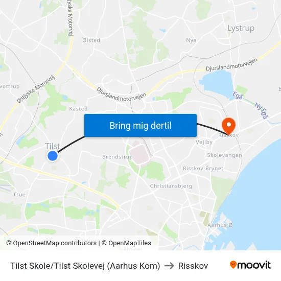 Tilst Skole/Tilst Skolevej (Aarhus Kom) to Risskov map
