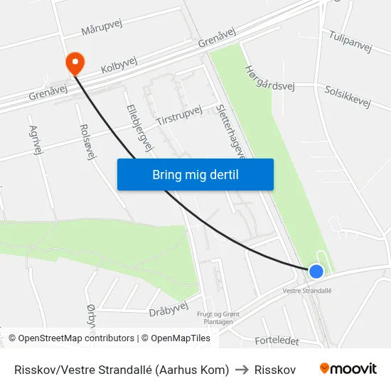 Risskov/Vestre Strandallé (Aarhus Kom) to Risskov map