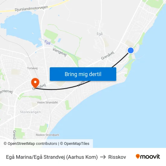 Egå Marina/Egå Strandvej (Aarhus Kom) to Risskov map
