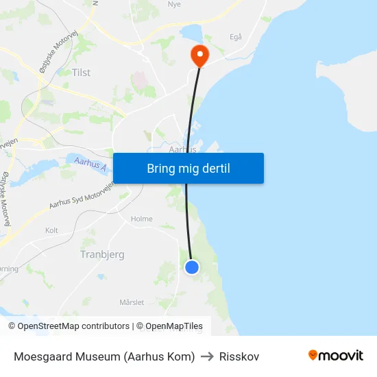 Moesgaard Museum (Aarhus Kom) to Risskov map