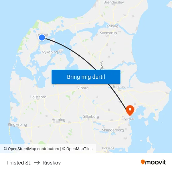 Thisted St. to Risskov map