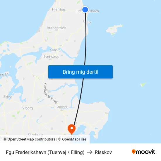 Fgu Frederikshavn (Tuenvej / Elling) to Risskov map