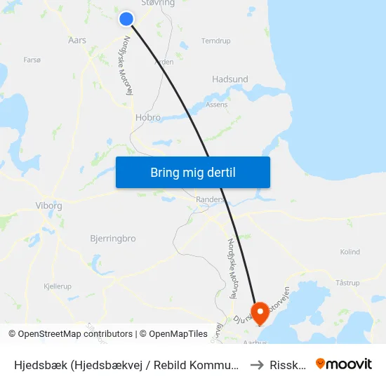 Hjedsbæk (Hjedsbækvej / Rebild Kommune) to Risskov map
