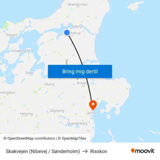 Skakvejen (Nibevej / Sønderholm) to Risskov map