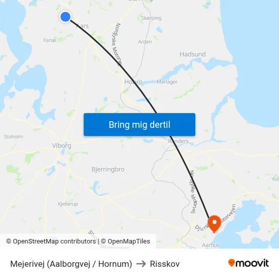 Mejerivej  (Aalborgvej / Hornum) to Risskov map