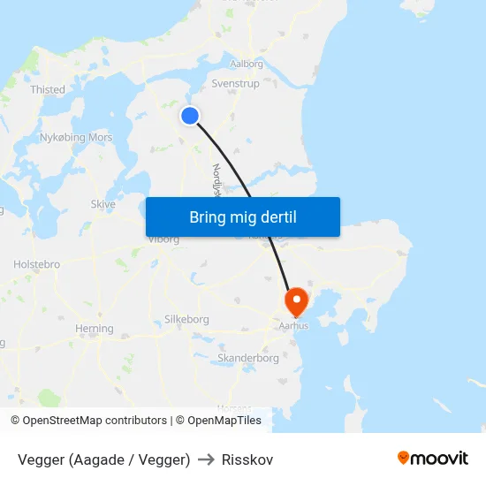 Vegger (Aagade / Vegger) to Risskov map