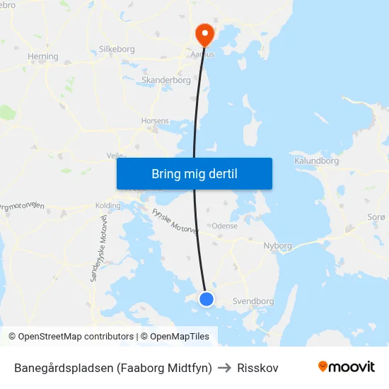 Banegårdspladsen (Faaborg Midtfyn) to Risskov map