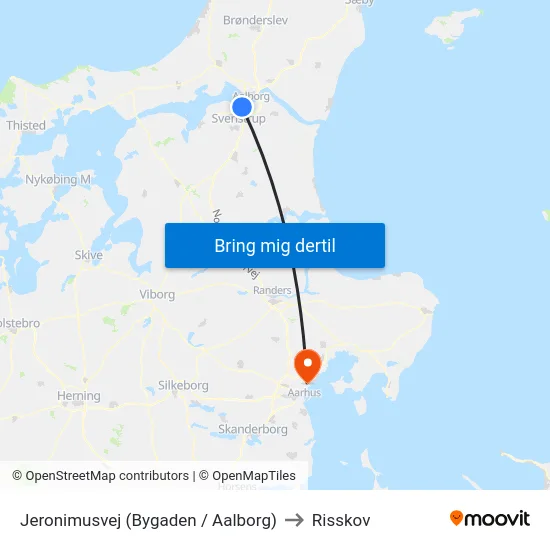 Jeronimusvej (Bygaden / Aalborg) to Risskov map