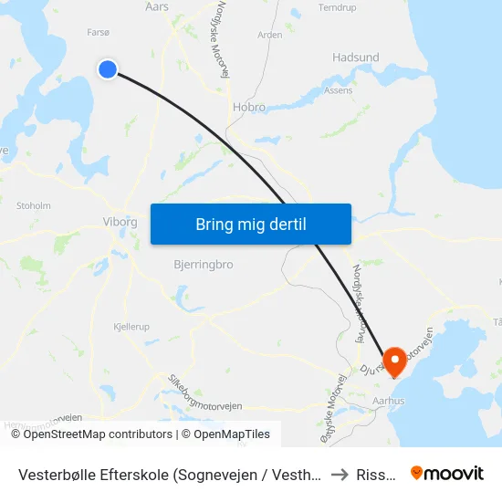 Vesterbølle Efterskole (Sognevejen / Vesthimmerl) to Risskov map