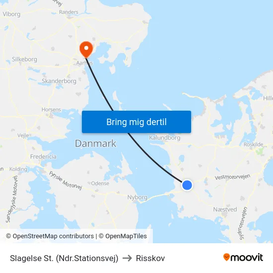 Slagelse St. (Ndr.Stationsvej) to Risskov map