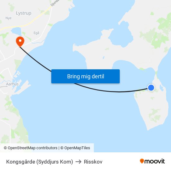 Kongsgårde (Syddjurs Kom) to Risskov map