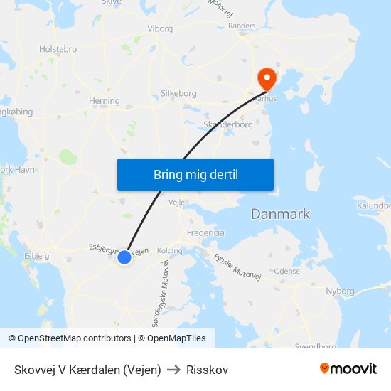 Skovvej V Kærdalen (Vejen) to Risskov map