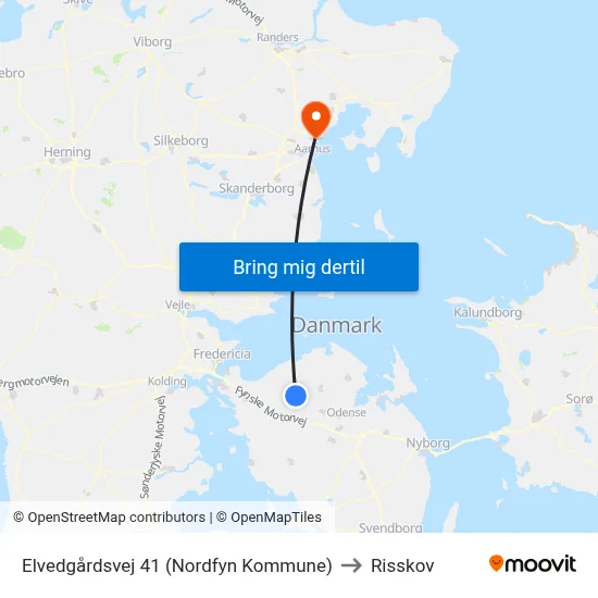 Elvedgårdsvej 41 (Nordfyn Kommune) to Risskov map