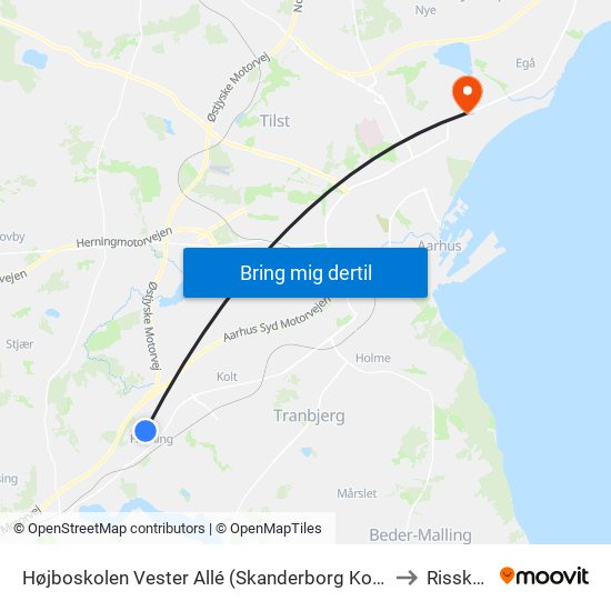 Højboskolen Vester Allé (Skanderborg Kom) to Risskov map